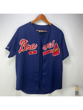 Vintage 90s Majestic Atlanta Braves MLB Baseball Jersey L